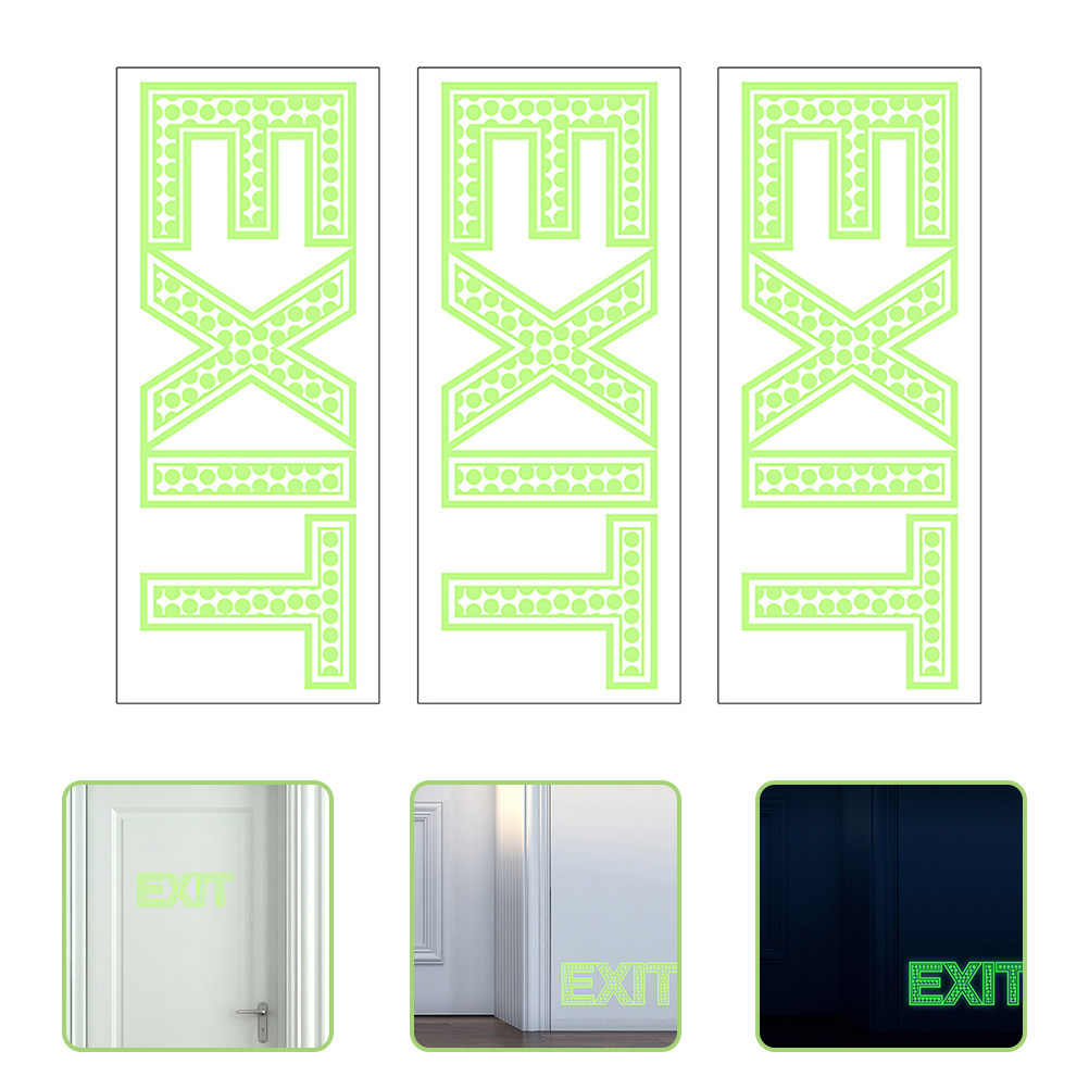 Emergency Exit Sign - 3Pcs Exit Signs Glow in The