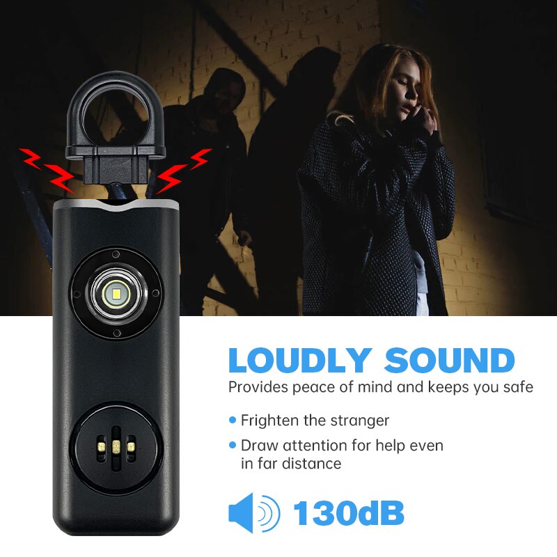 Personal Alarm Keychain - Women's 130dB Personal Safety Siren Anti-Robbery