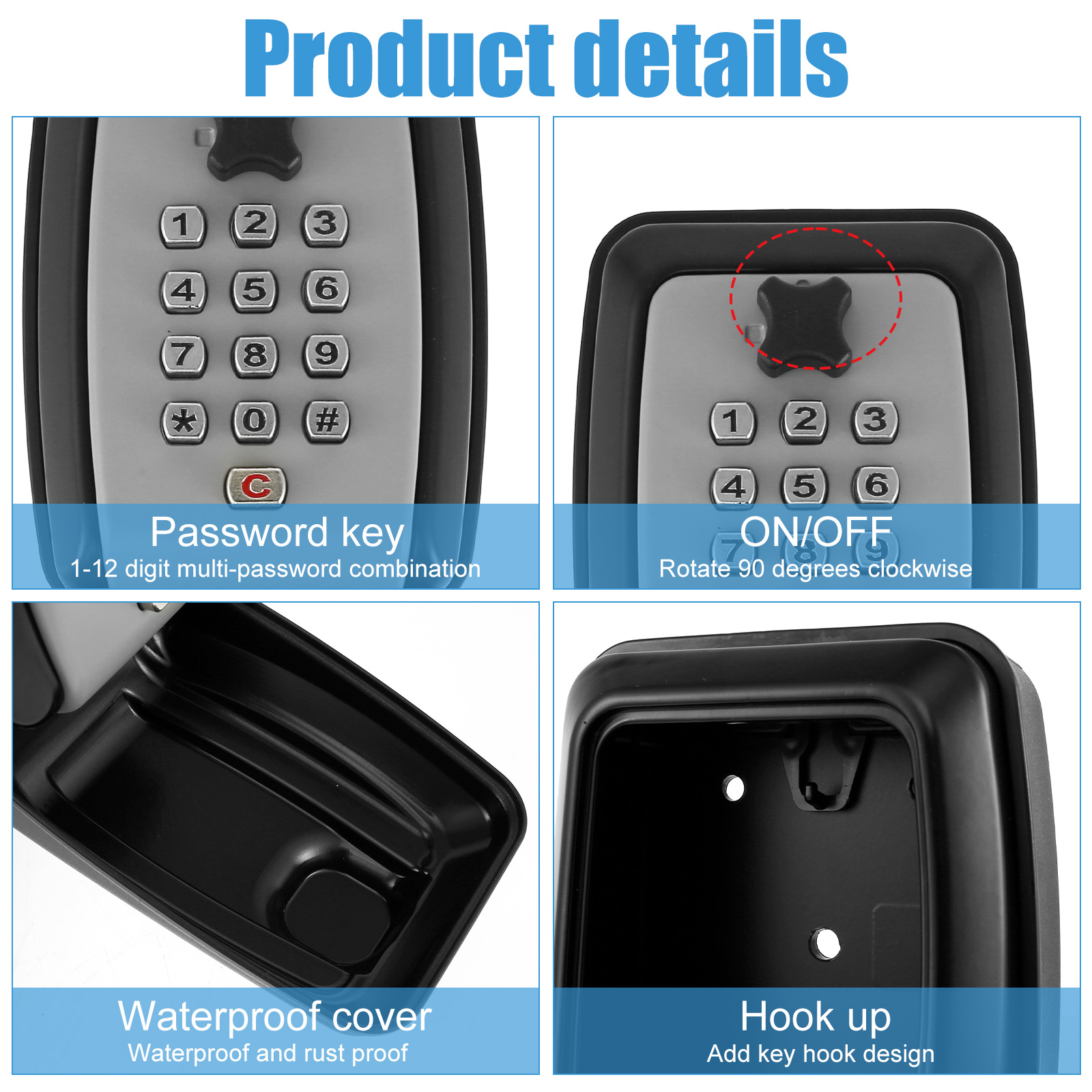 Key Lock Box Wall-Mount Secret - Lockbox Key Secure 评论和价格