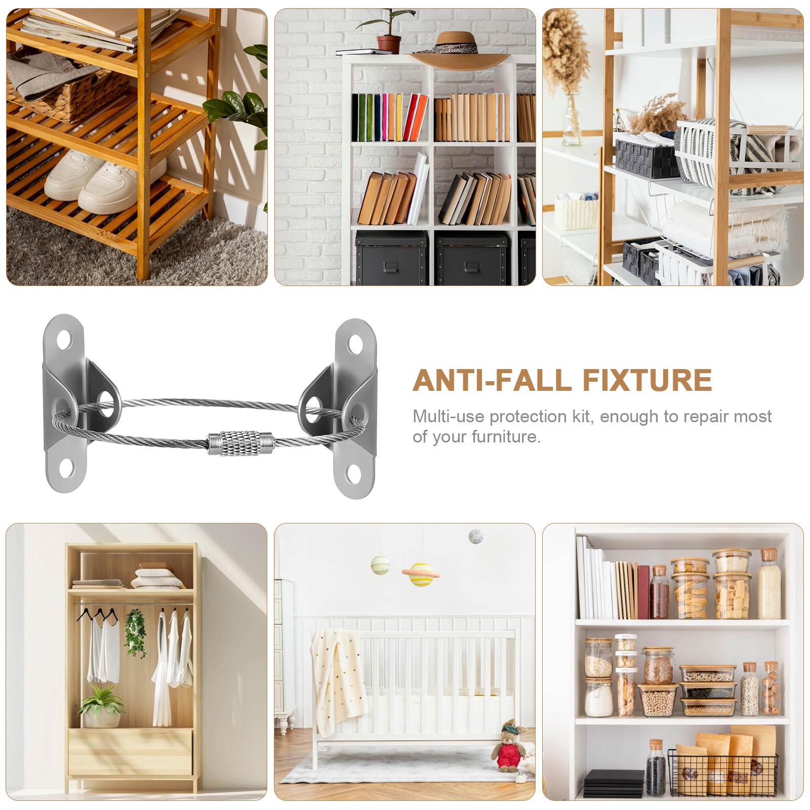 6Sets Furniture Anti Tip Wall  - Earthquake Anchor Strap 评论和价格
