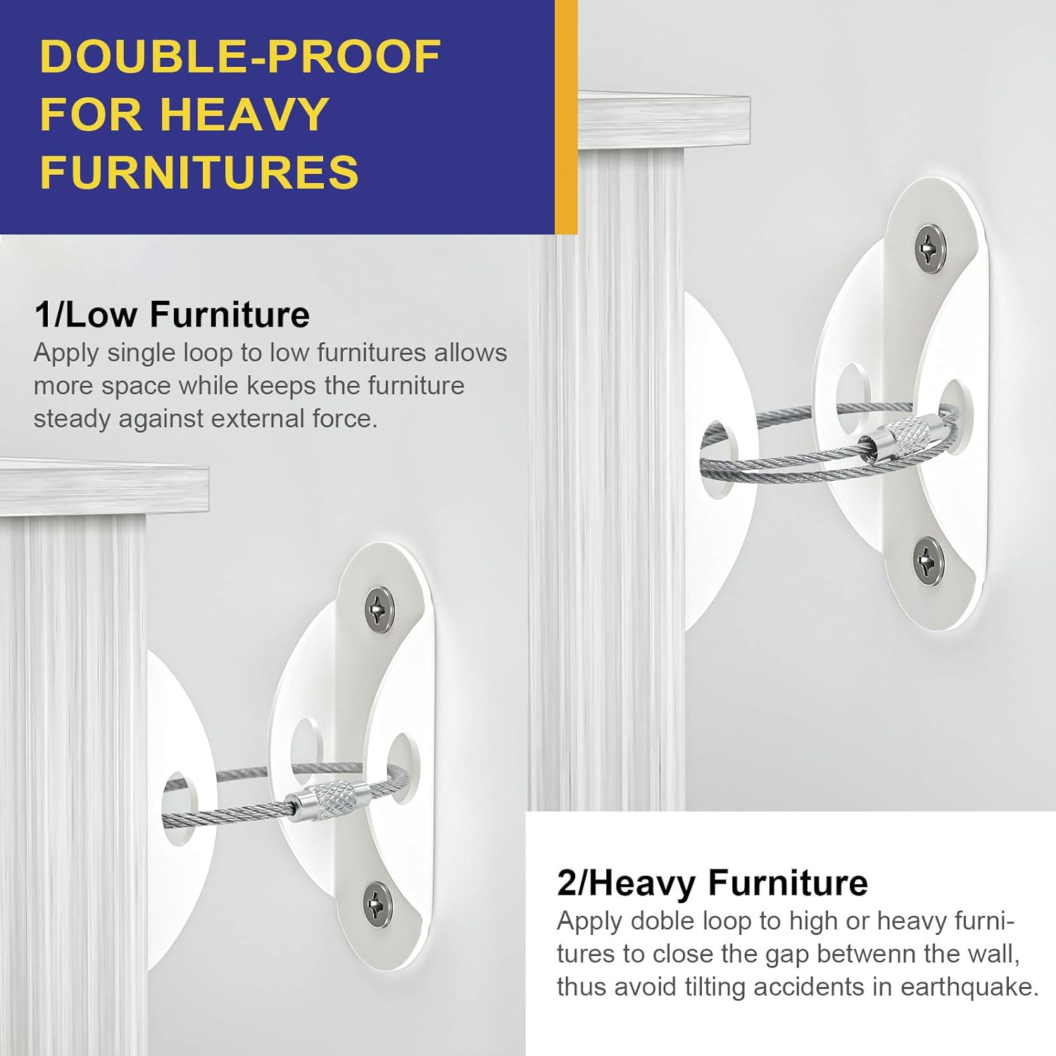 6 Set Furniture Wall Anchors A - Earthquake Anchor Strap 评论和价格
