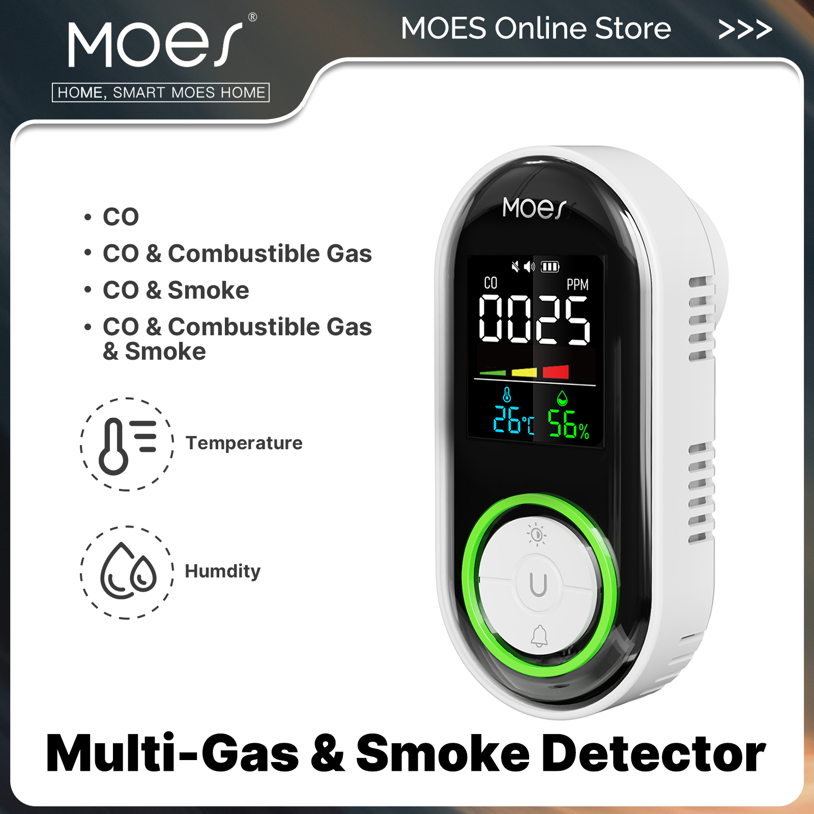 MOES CO Smoke Gas Detector Ala - Co Detector Plug 评论和价格