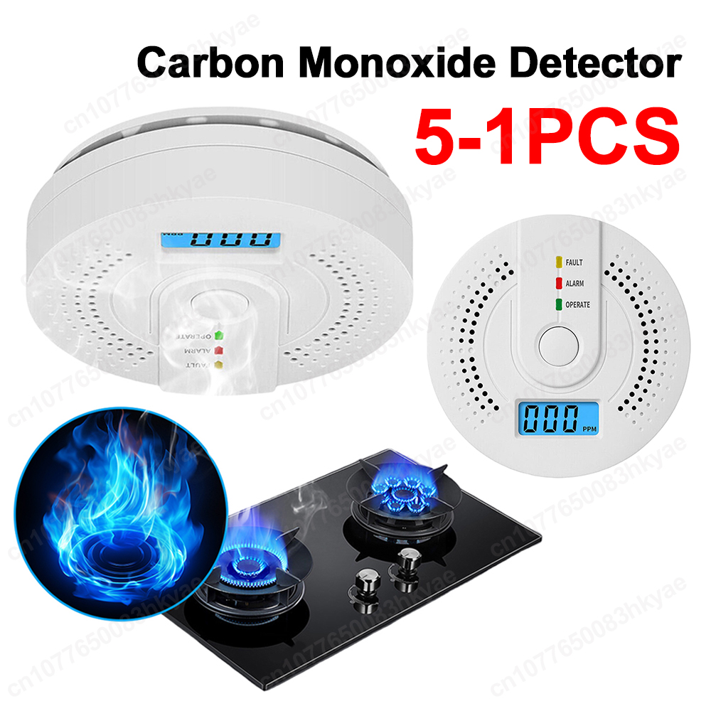 5-1PCS Digital Carbon Monoxide - Smoke Detector Interconnected 评论和价格