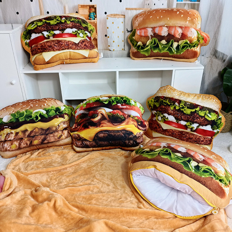 Lifelike Plush Hamburger Pillo - Fire Blanket Kitchen 评论和价格