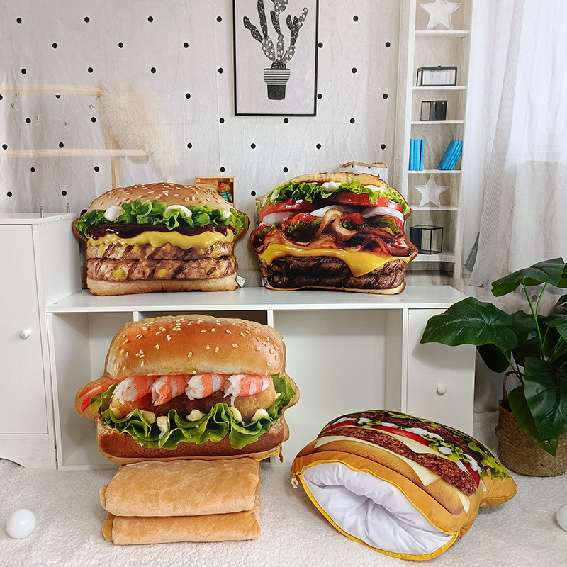 Lifelike Plush Hamburger Pillo - Fire Blanket Kitchen 评论和价格