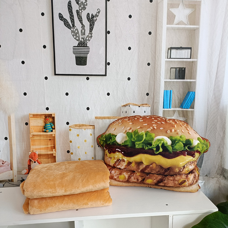 Lifelike Plush Hamburger Pillo - Fire Blanket Kitchen 评论和价格
