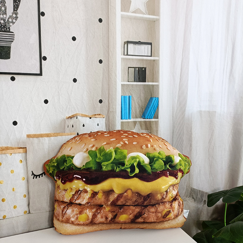 Lifelike Plush Hamburger Pillo - Fire Blanket Kitchen 评论和价格