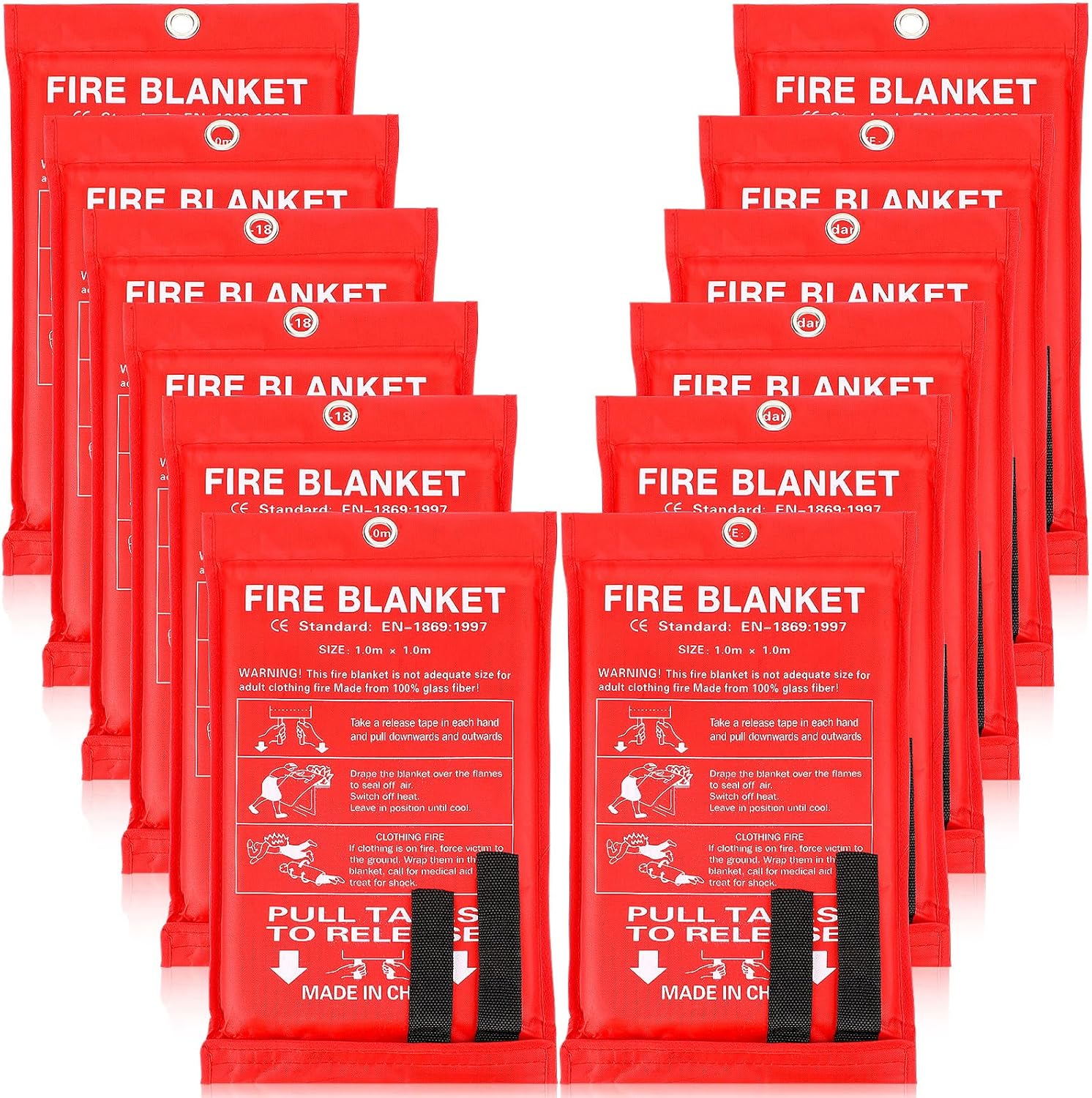 12 Pack Fire Blankets 39x39 In - Fire Blanket Kitchen 评论和价格