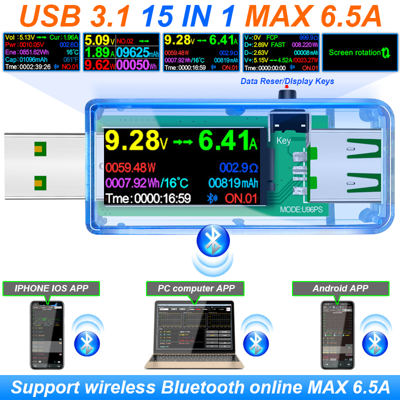 15 IN 1 USB 3.1 Tester DC Digi - Co Detector Plug 评论和价格