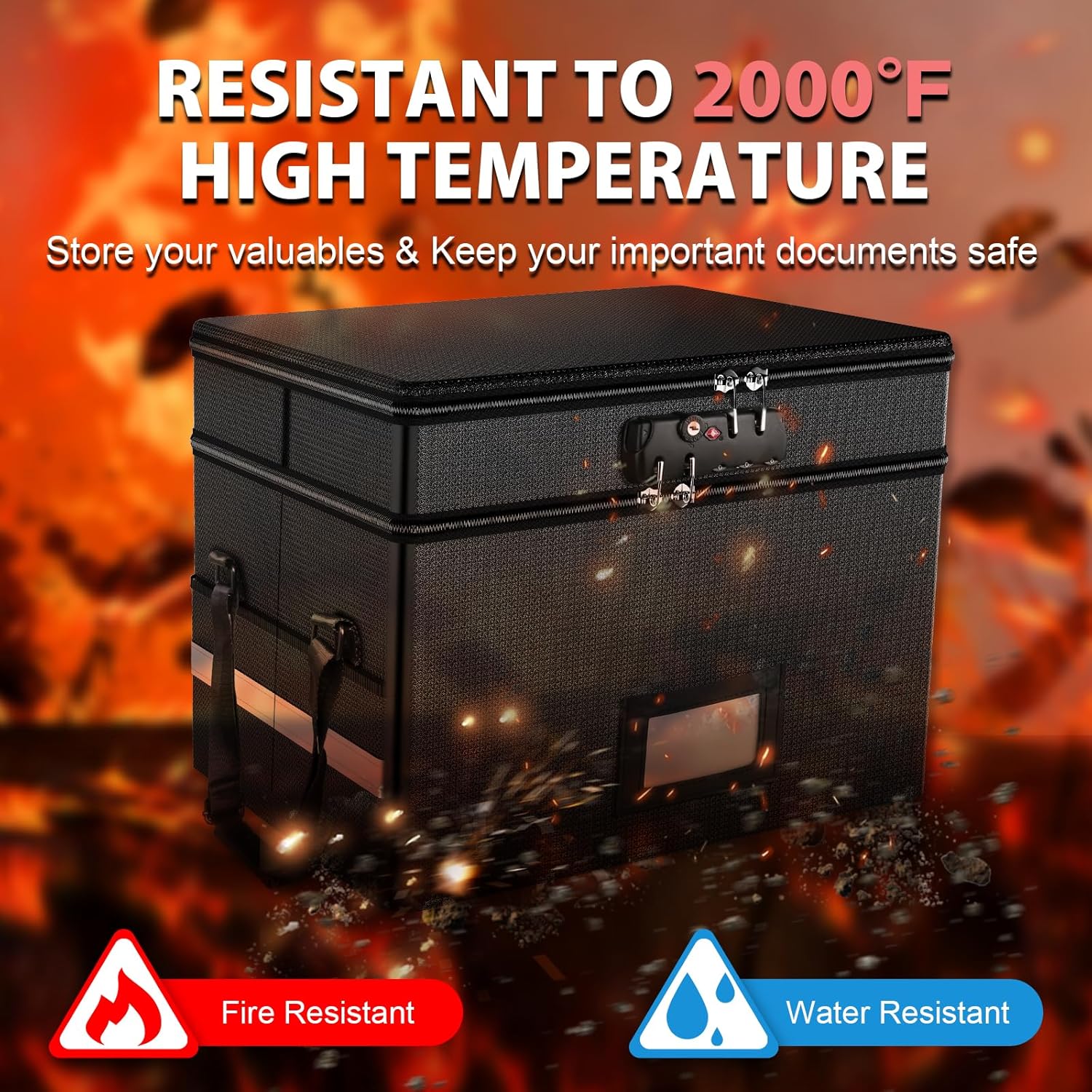Fireproof Document Box with Lo - Fire Safe Document 评论和价格