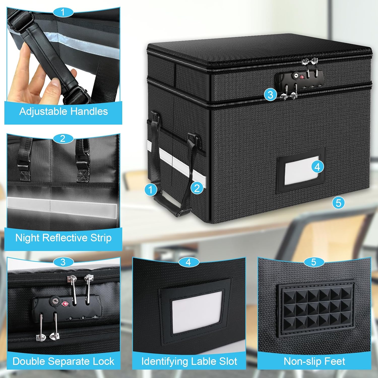 Fireproof Document Box with Lo - Fire Safe Document 评论和价格