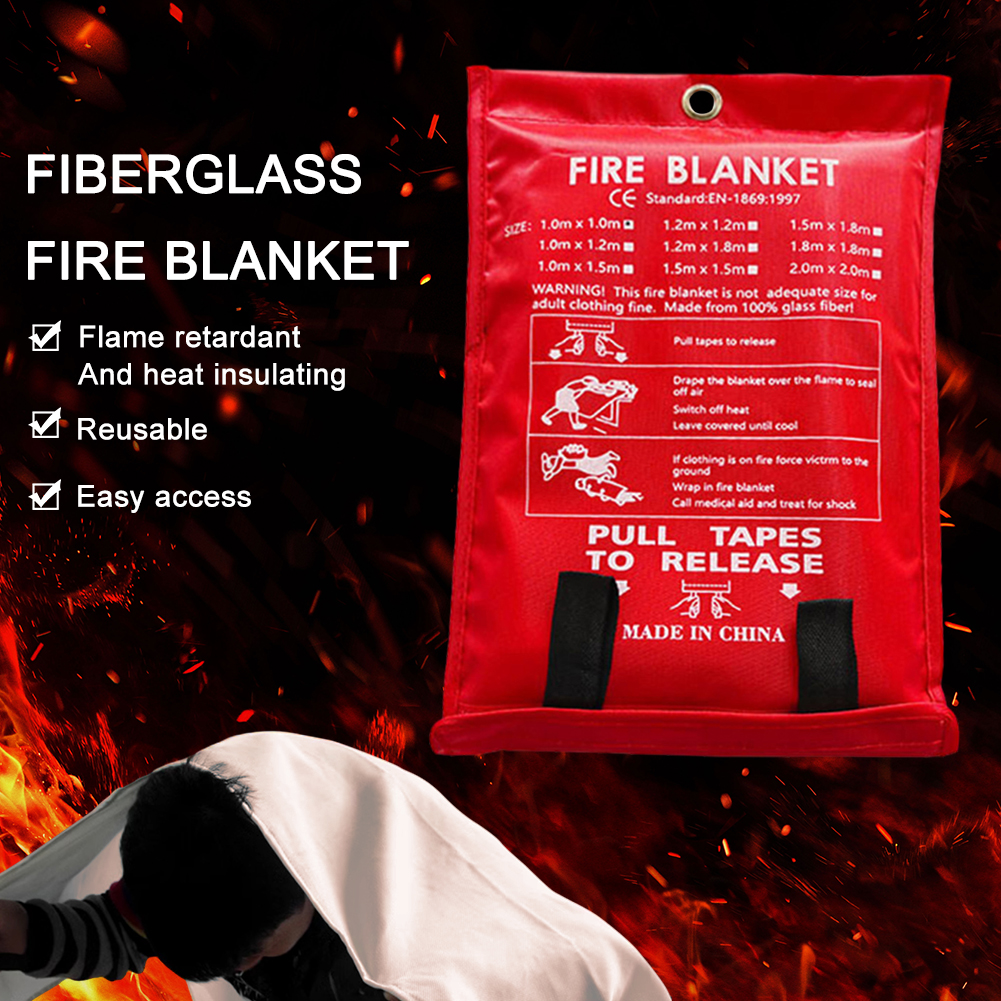 Fire Blanket Fiberglass Fire B - Fire Blanket Kitchen 评论和价格