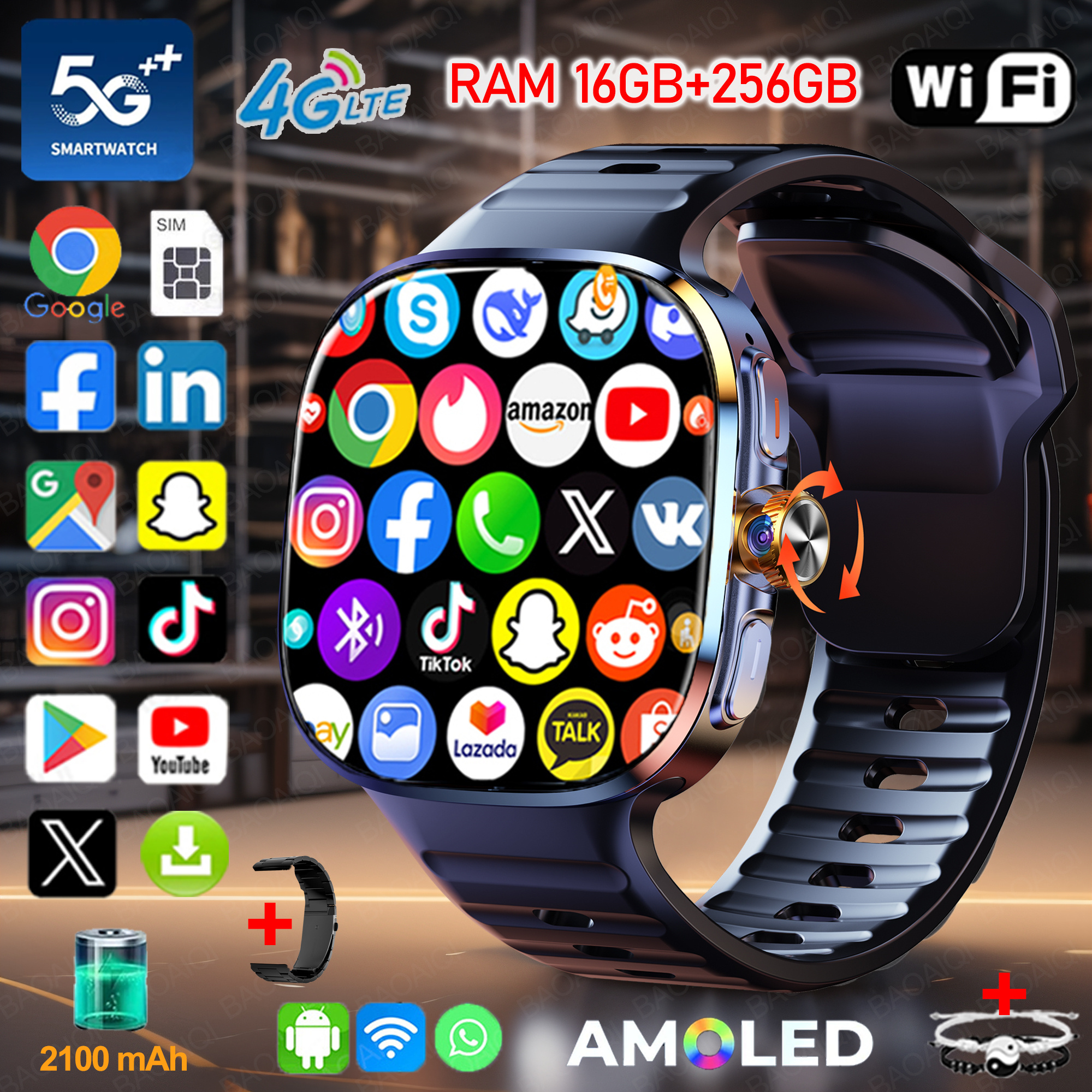 New Large Screen Smartwatch 4G - Window Lock Bar 评论和价格