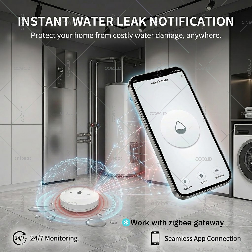 Zigbee Water Leak Sensor Smart - Water Alarm Sensor 评论和价格