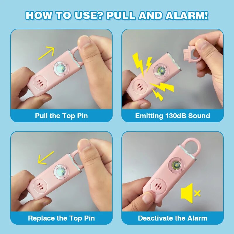 Women's 130dB Personal Safety  - Personal Alarm Keychain 评论和价格