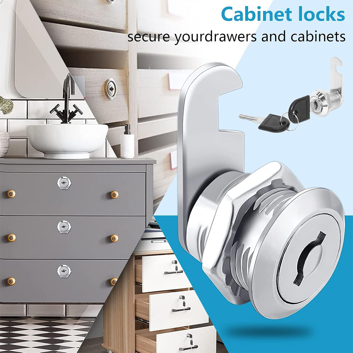 Single Unlock Set,1 Pack Keyed - Medicine Cabinet Lock 评论和价格