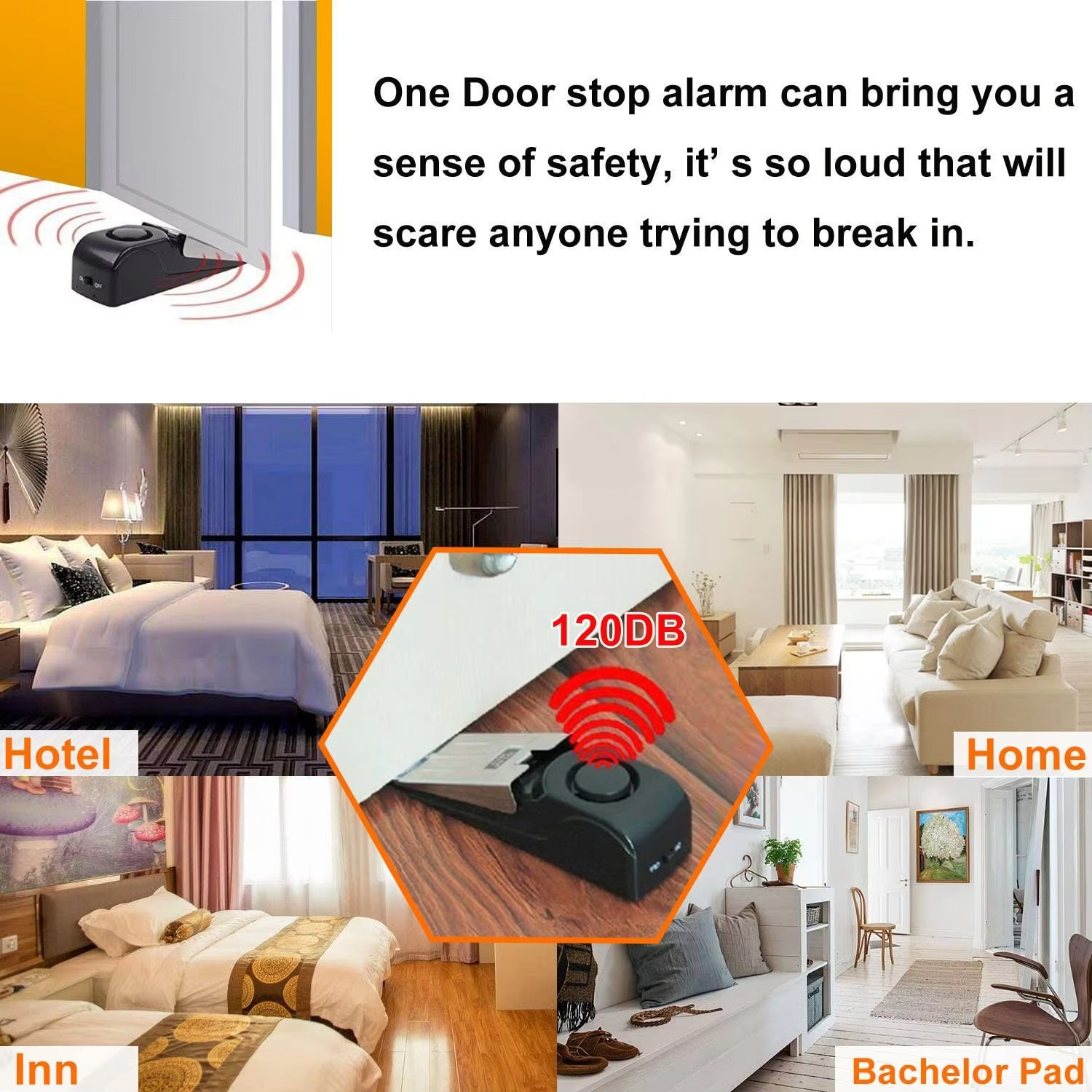 120db Wireless Stainless Steel - Door Stop Alarm 评论和价格