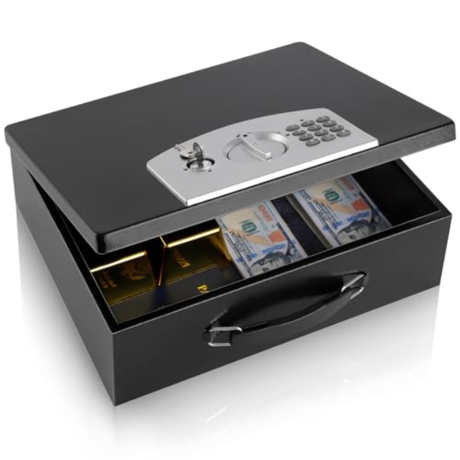 Portable Metal Safe Box with D - Fire Safe Document 评论和价格