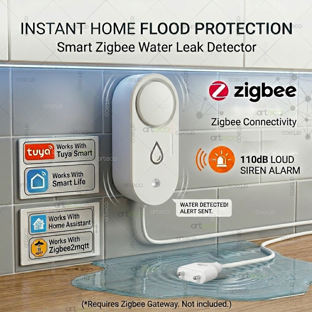 Zigbee Water Leak Detector Sma - Water Alarm Sensor 评论和价格