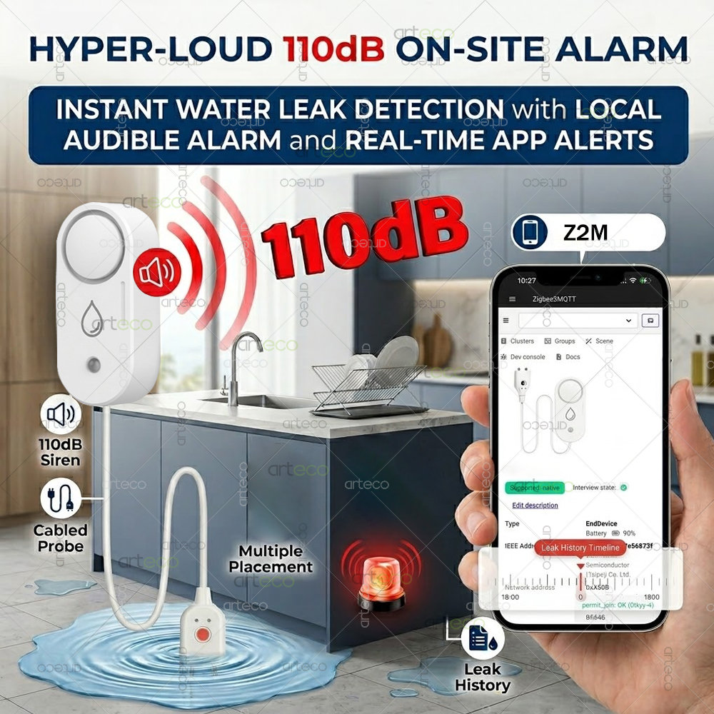 Zigbee Water Leak Detector Sma - Water Alarm Sensor 评论和价格