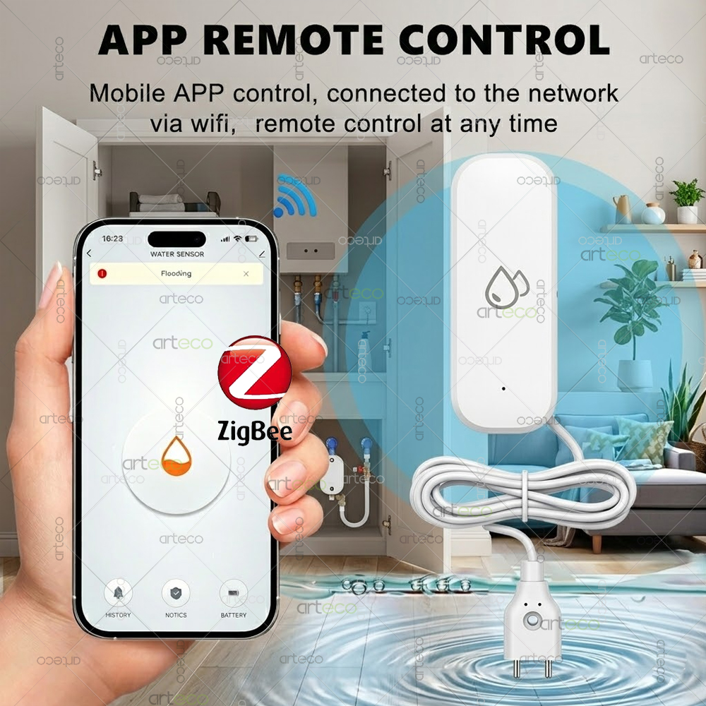 Zigbee Water Leak Detector Sma - Water Alarm Sensor 评论和价格