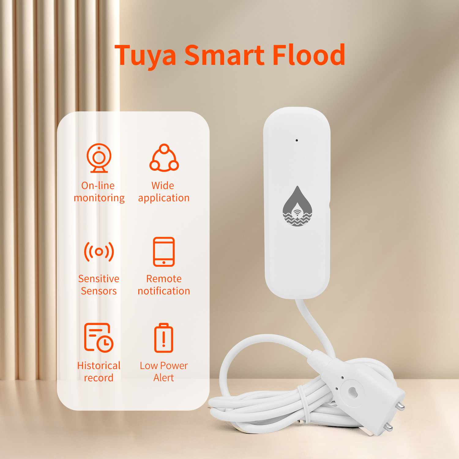 YFK Tuya WiFi Water Leakage Se - Water Alarm Sensor 评论和价格