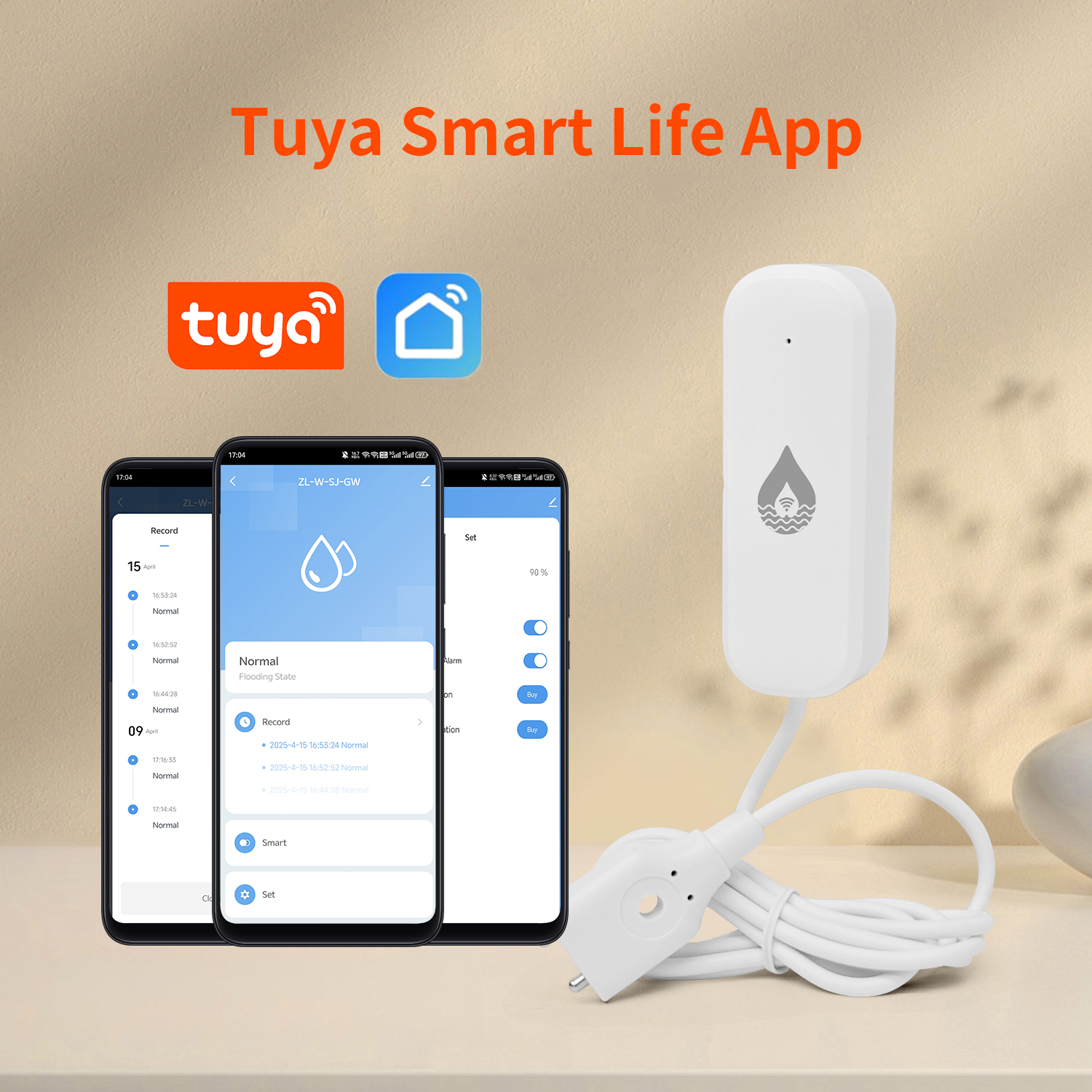 YFK Tuya WiFi Water Leakage Se - Water Alarm Sensor 评论和价格