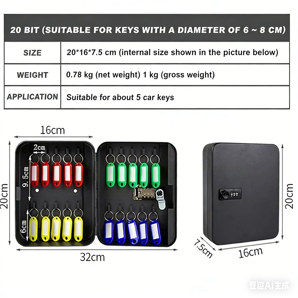 Combination Key Cabinet 20 Key - Lockbox Key Secure 评论和价格