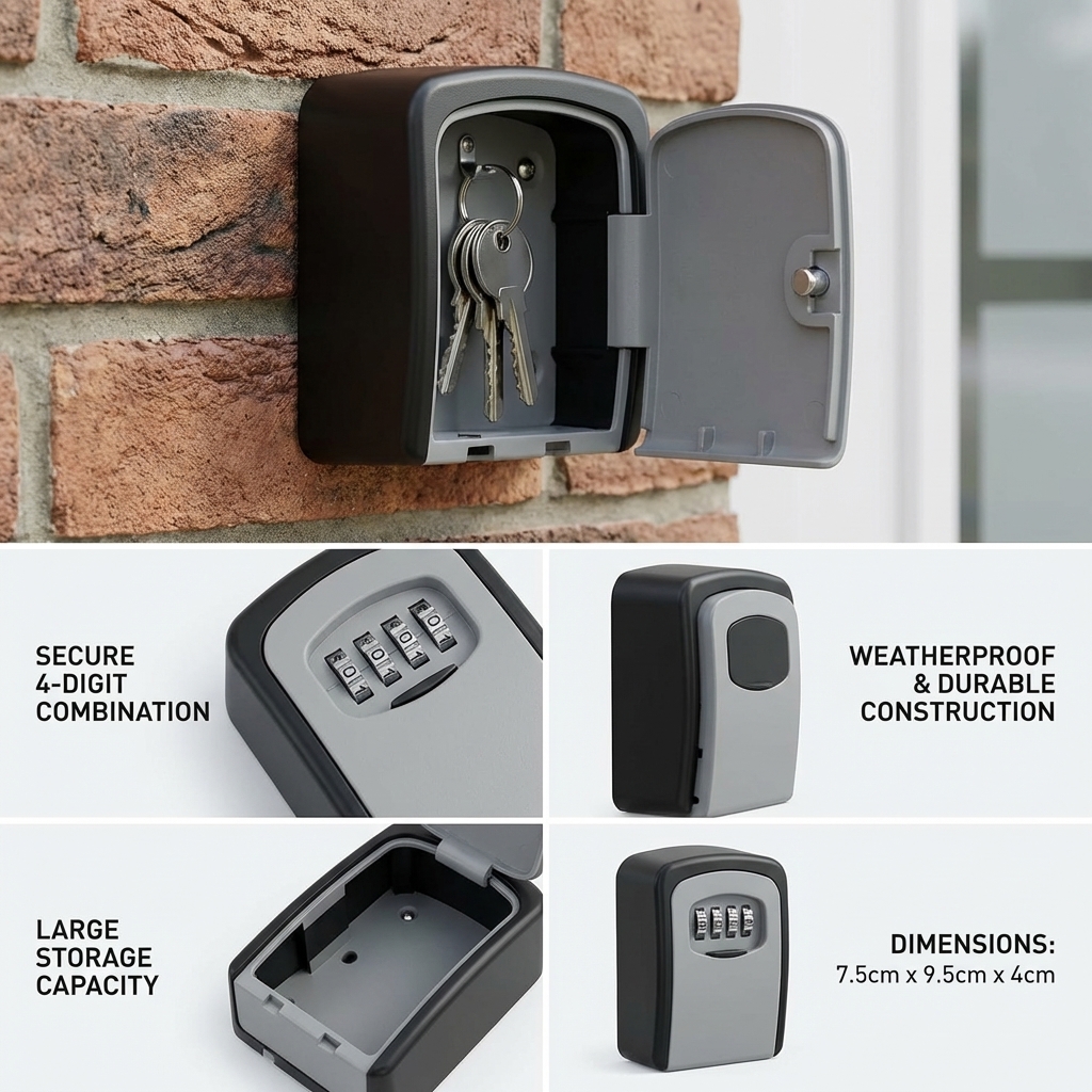 Wall Mount Key Lock Box with 4 - Lockbox Key Secure 评论和价格