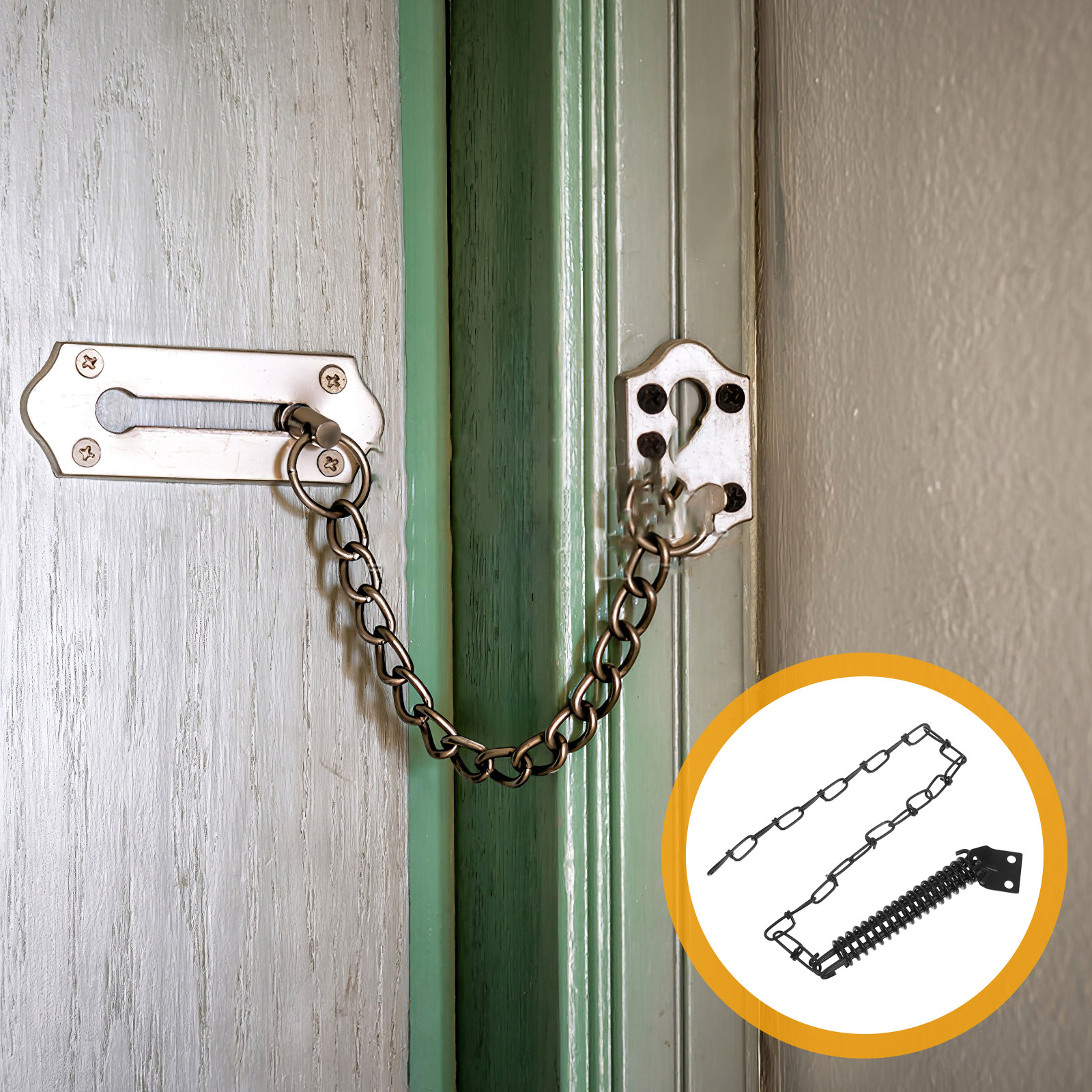 1Set Anti-Theft Door Chain Iro - Security Chain Door 评论和价格