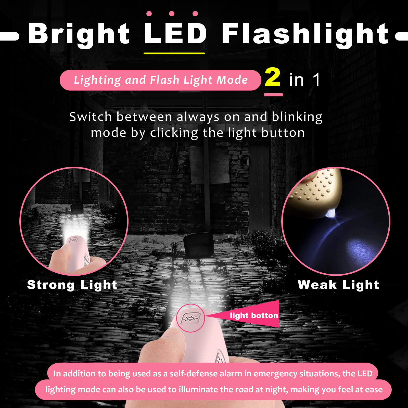 1pc Ultra-Loud 130DB Personal  - Personal Alarm Keychain 评论和价格
