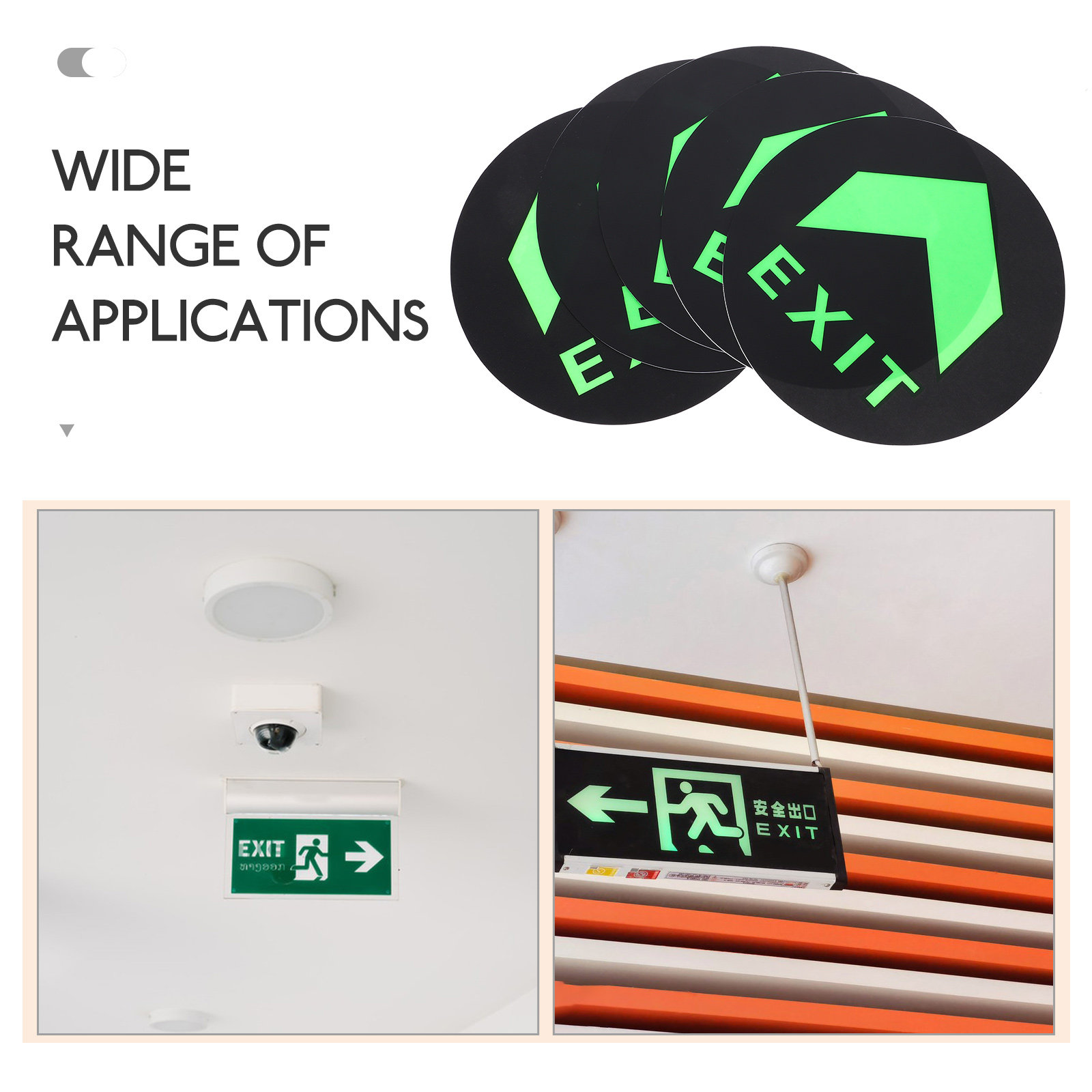 5Pcs Glow in Dark Exit Sign St - Emergency Exit Sign 评论和价格