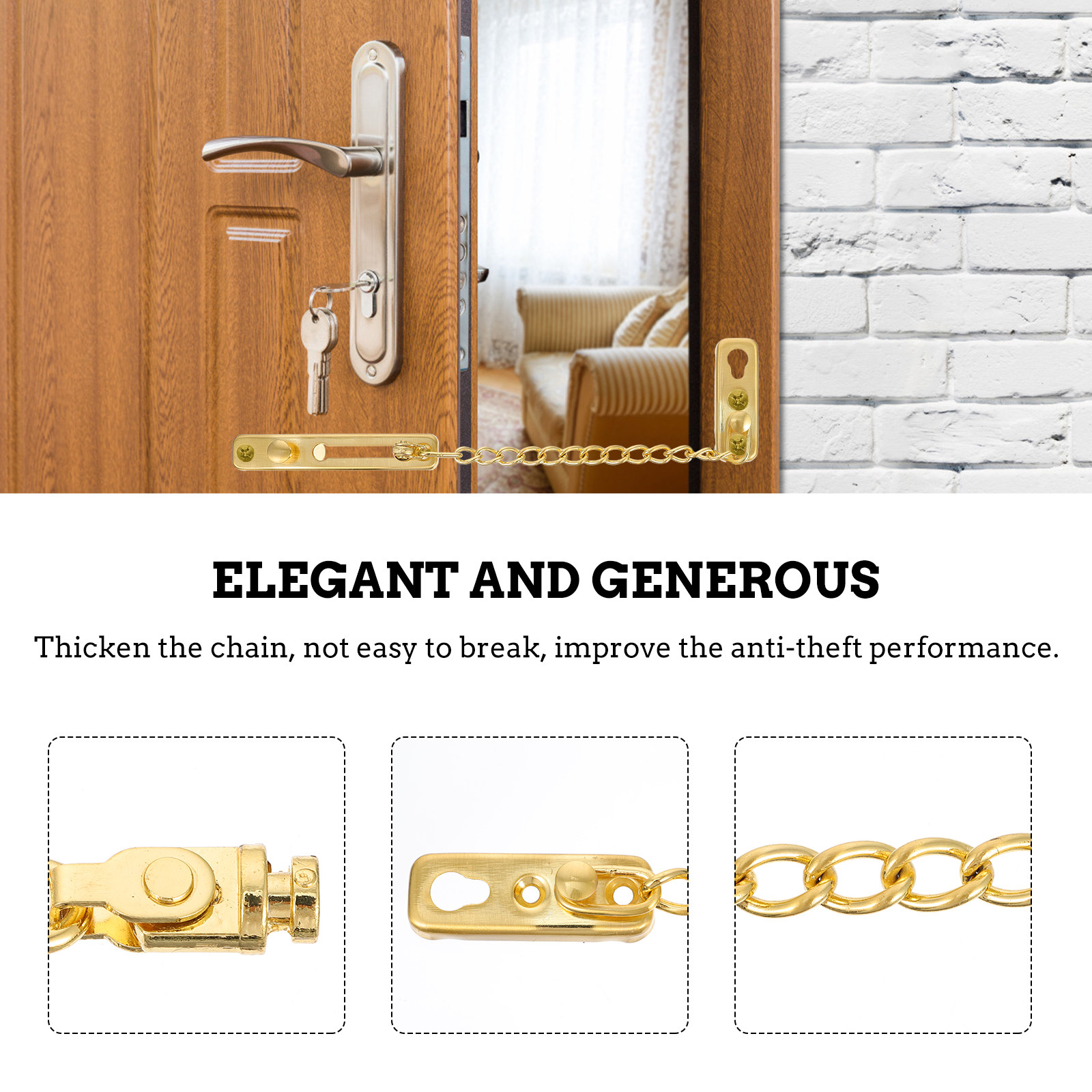 1Set Heavy Duty Stainless Stee - Security Chain Door 评论和价格