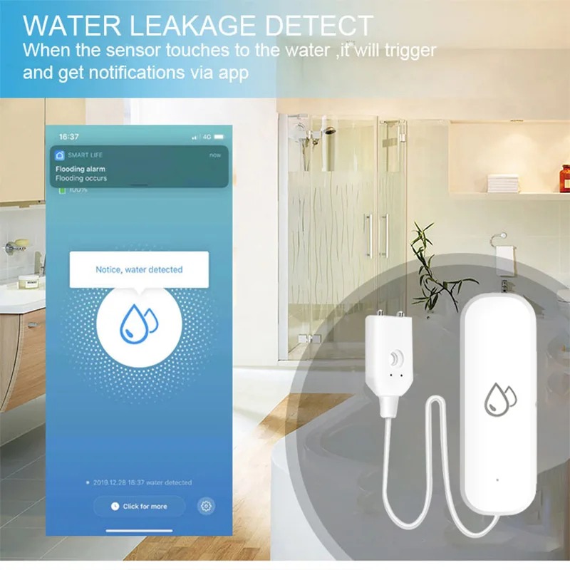 Smart Home Zigbee Water Leak D - Water Alarm Sensor 评论和价格
