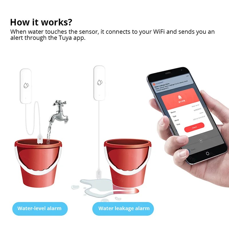 Smart Home Zigbee Water Leak D - Water Alarm Sensor 评论和价格